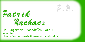 patrik machacs business card